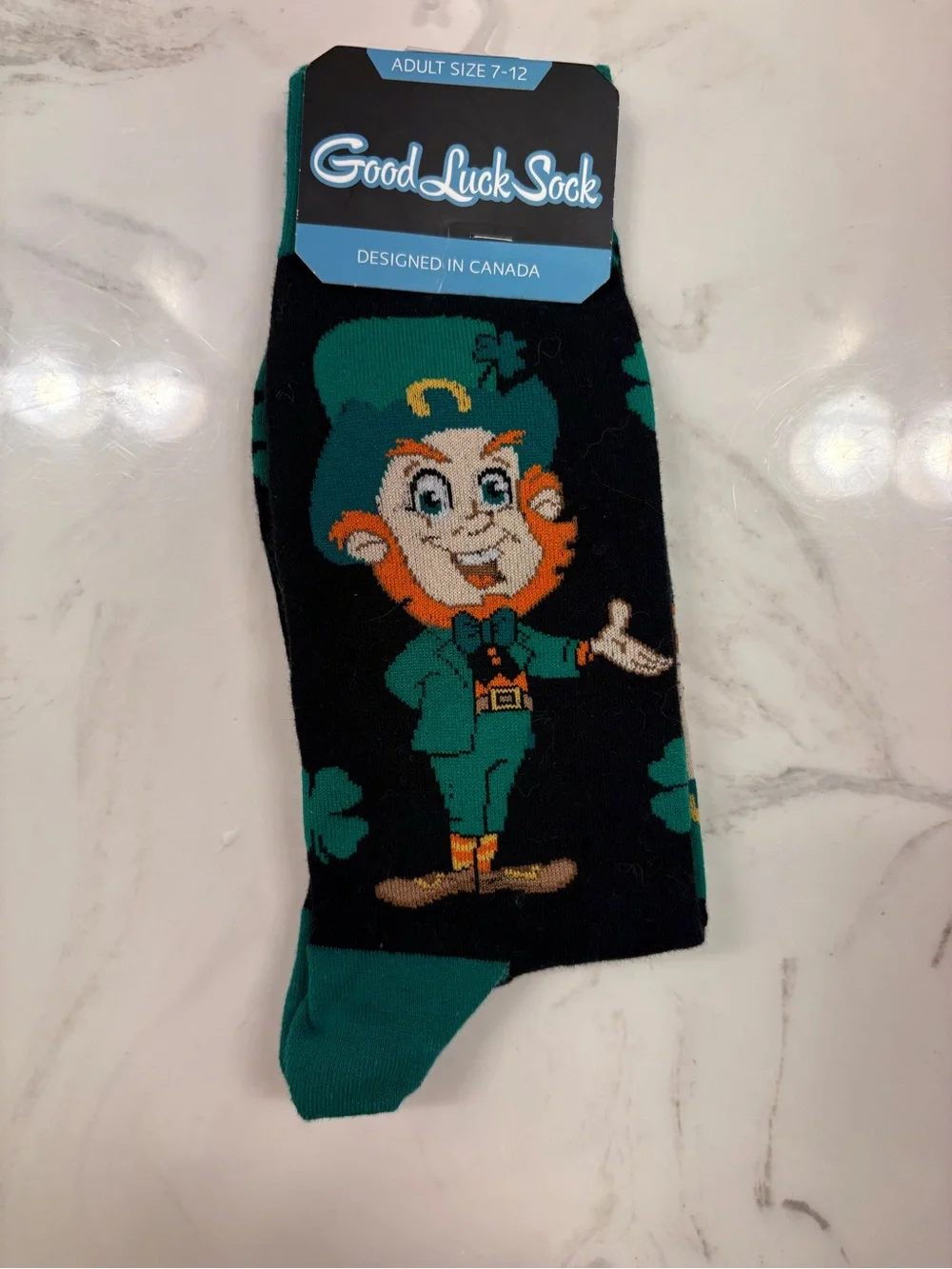 Leprechaun Good Luck Crew Socks 🍀 NWT Adult Size 7–12 | St. Patrick's Day